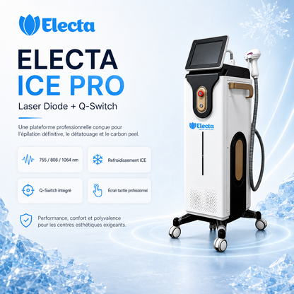 New Electa 808 ICE PRO Laser diode + Q-Switch ( Carbon Peeling & Détatouage )